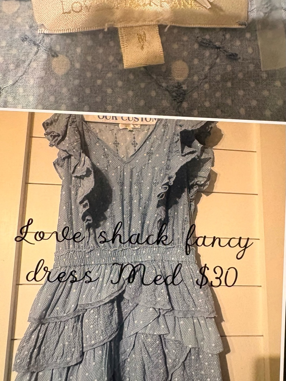 LoveShackFancy blue Ruffled Mini Dress